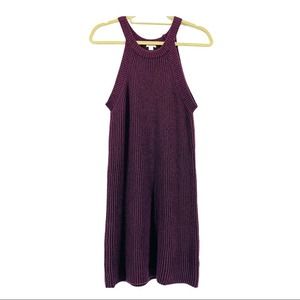 xhilaration Dark Plum Halter Sweater Dress Small